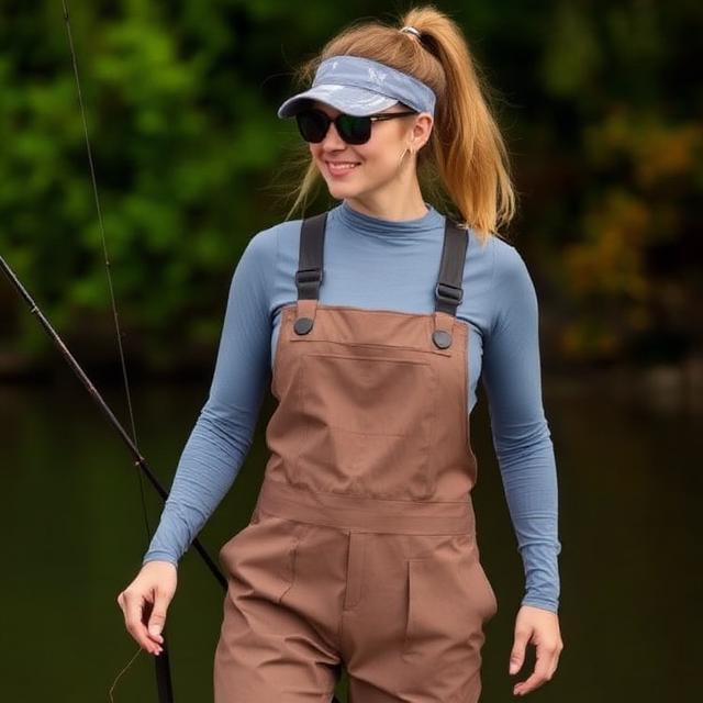 Fishing Bibs + Fitted Long-Sleeve Shirt