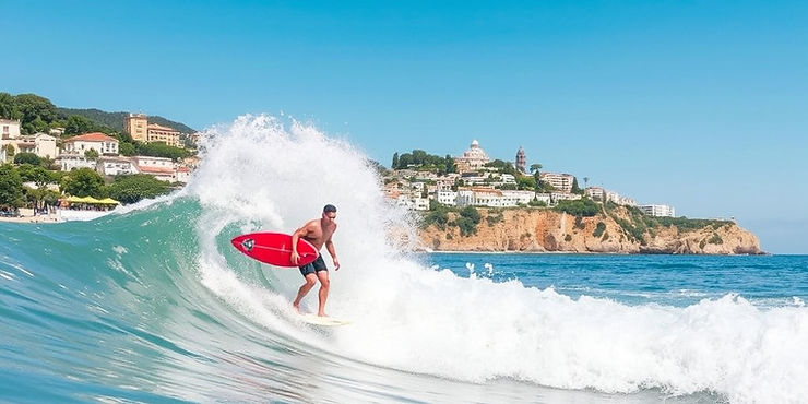 Surfing in the French Riviera