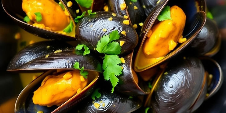Mussels with Curry and Mustard Seeds