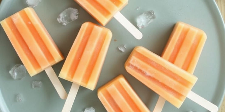 Cantaloupe Popsicles
