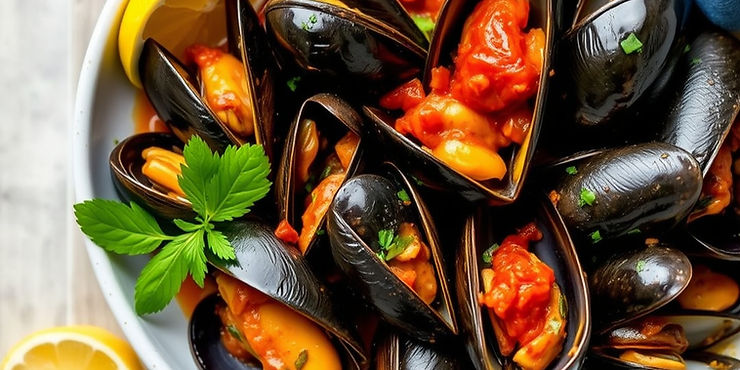 Mussels with Harissa and Preserved Lemon