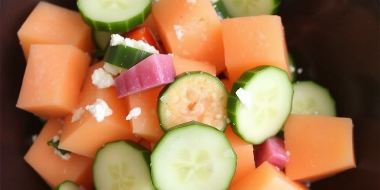 Cantaloupe and Cucumber Salad