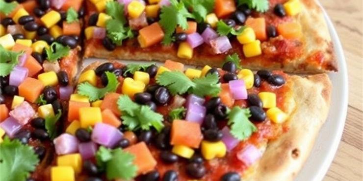 Black Bean and Corn Mexican Pizza