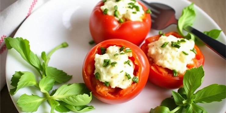 Cottage Cheese Stuffed Tomatoes