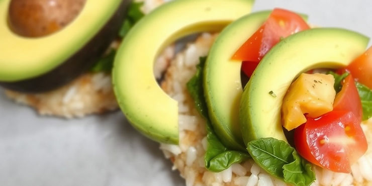 Rice Cakes with Avocado and Tomato