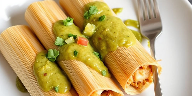 Salsa Verde Chicken Tamales