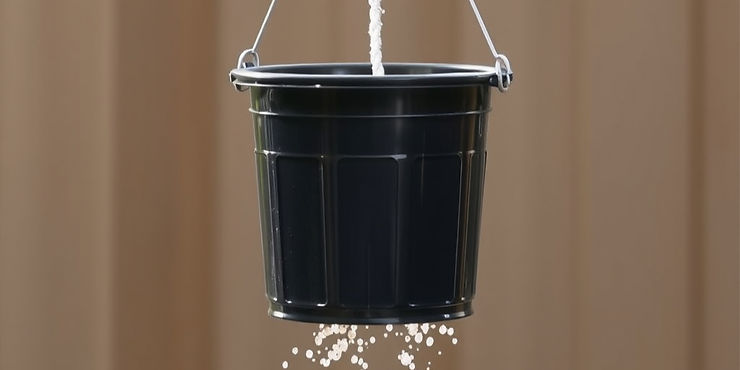 Bucket Shower with Pulley System