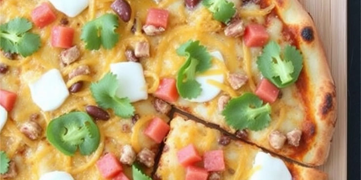 Refried Bean and Cheese Mexican Pizza