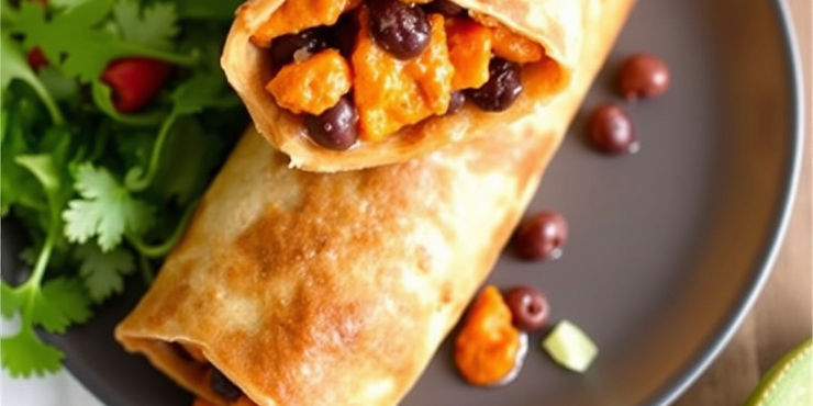 Sweet Potato and Black Bean Chimichangas