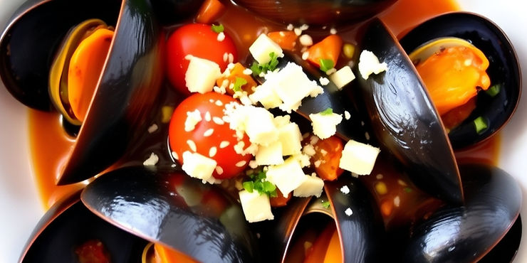Mussels with Tomato and Basil Broth