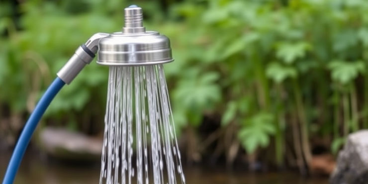 Stream Bathing with Portable Showerhead