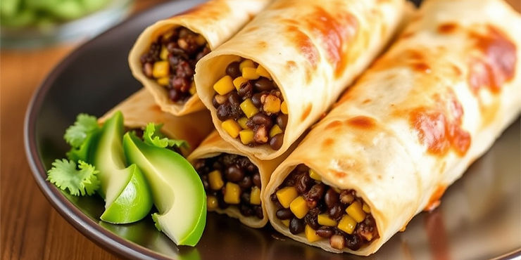 Black Bean and Corn Chimichangas