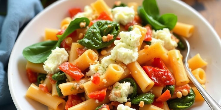 Spinach and Cottage Cheese Pasta Bake