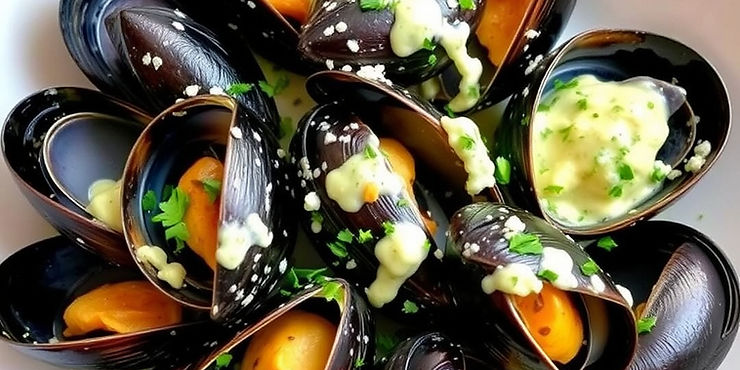  Mussels with Parmesan and Herb Cream