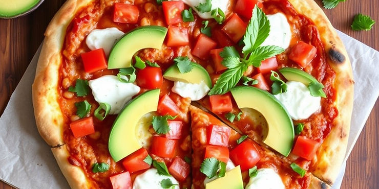 Avocado and Tomato Mexican Pizza