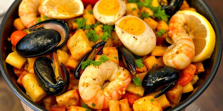 Seafood Paella Clambake Style