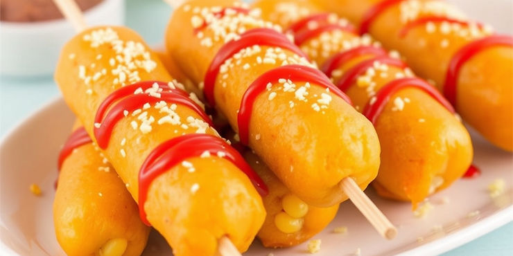 Sweet Cornmeal Corn Dogs