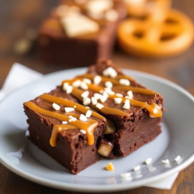 Salted Caramel Pretzel Brownies