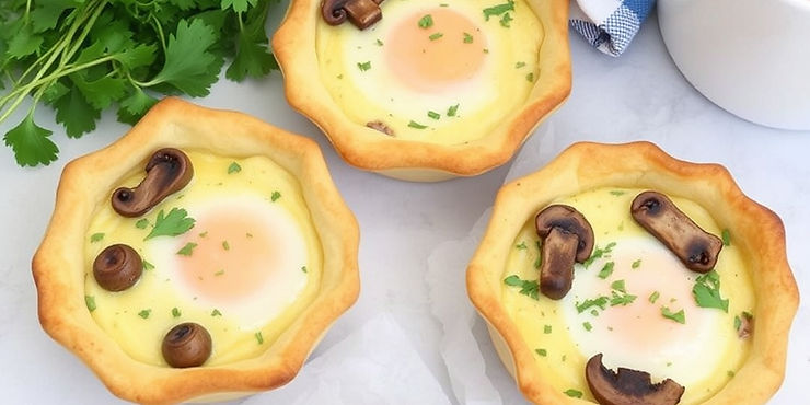 Egg White, Mushroom & Herb Breakfast Pies