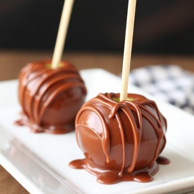 Nutella Drizzle Candy Apples