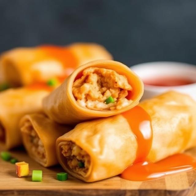 Hot Honey Chicken Egg Rolls