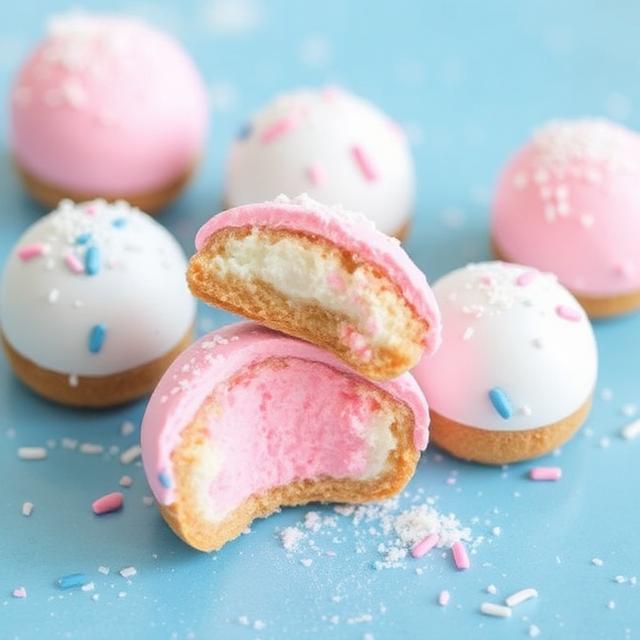 Cotton Candy Cheesecake Bombs