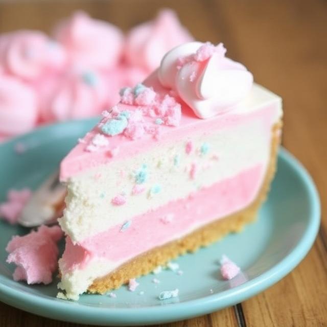 No-Bake Cotton Candy Cheesecake