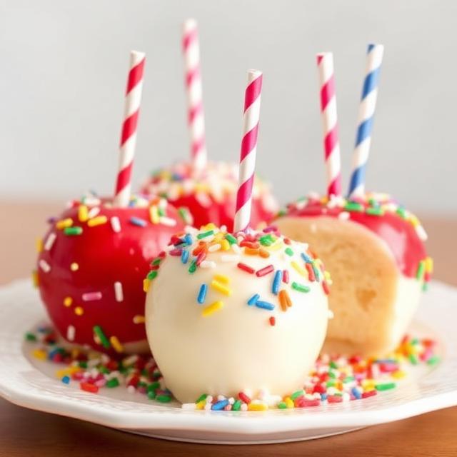 Birthday Cake Candy Apples