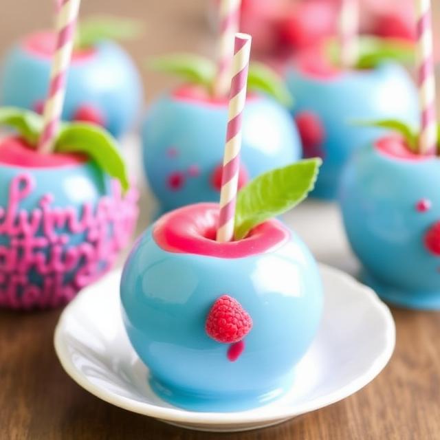 Blue Raspberry Candy Apples