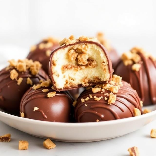 Toffee Crunch Cheesecake Bombs