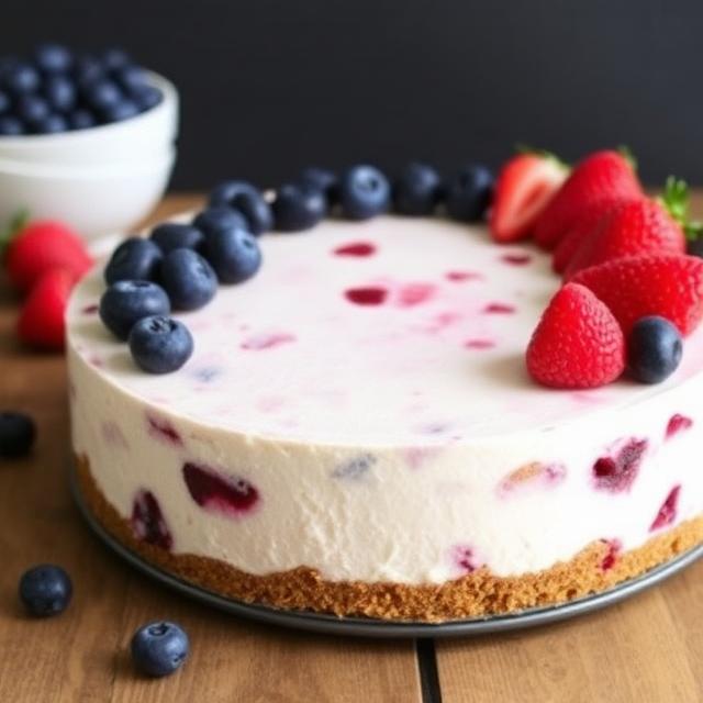 No-Bake Mixed Berry Cheesecake