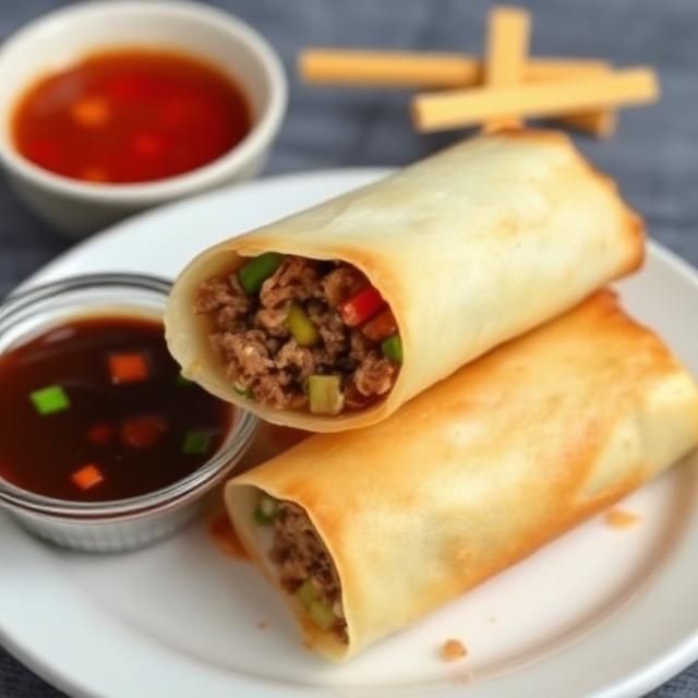 Korean BBQ Beef Egg Rolls