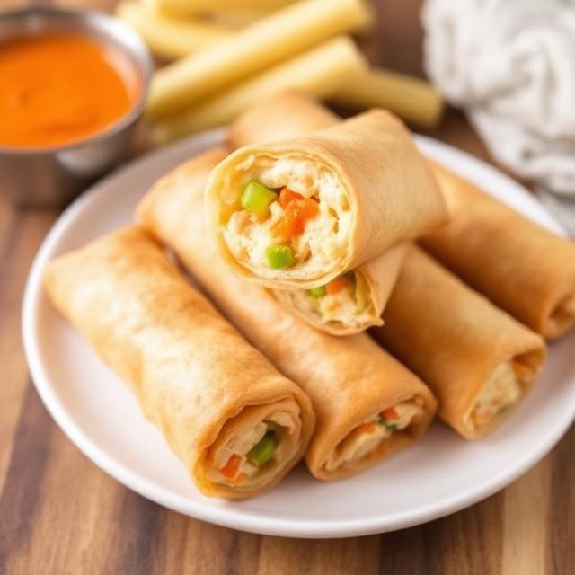 Buffalo Chicken Egg Rolls