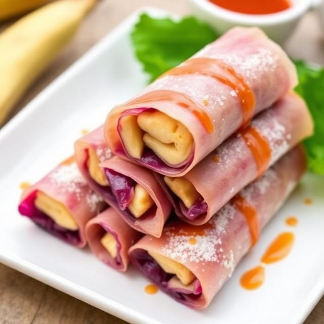 Ube Turon (Ube Banana Spring Rolls)
