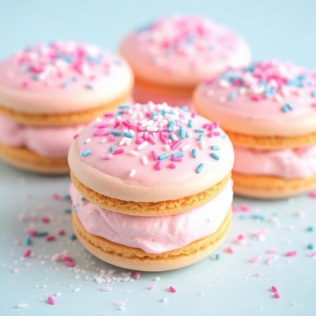 Cotton Candy Ice Cream Sandwiches
