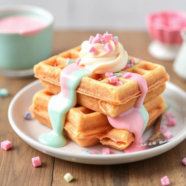 Cotton Candy Waffles